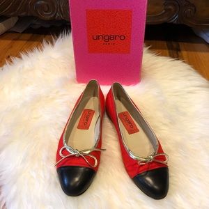 Vintage Ungaro Leather Toed Ballet Flats